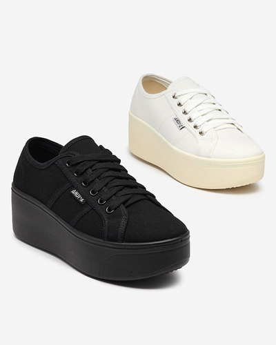 OUTLET Tenisi sport albi si ecru pe platforma Darru-Footwear