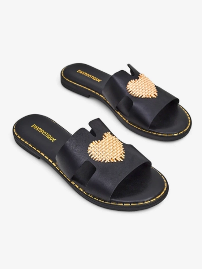 Papuci de plajă Royalfashion pentru femei cu un inimă Inimă Aurie