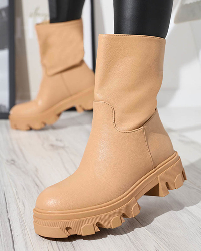 Botine de damă cu izolație Mekira camel - Încălțăminte