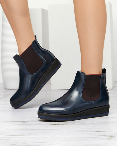 Cizme dama de culoare albastru marin Stasia - Pantofi