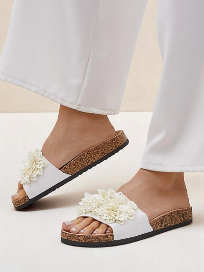 Royalfashion șlapi de damă cu floricele Occes