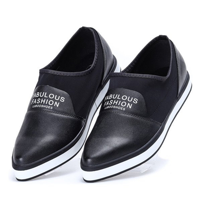 Czarne tenisówki slip-on Rowane - Obuwie