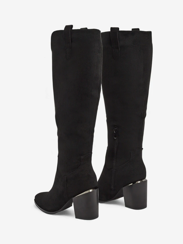 Cizme de damă eco-întoarse cu toc gros Ferrevi