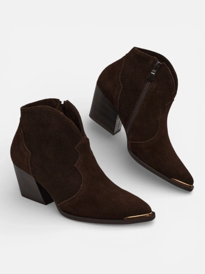 Botine de damă cowboy din piele naturală Nilof