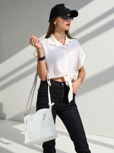 Royalfashion Geantă de mână mică pentru femei, fabricată din piele ecologică