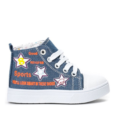 Niebieskie dziecięce trampki na zamek Sky - Obuwie