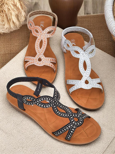Royalfashion Sandale dama cu barete decorative Ava Shine