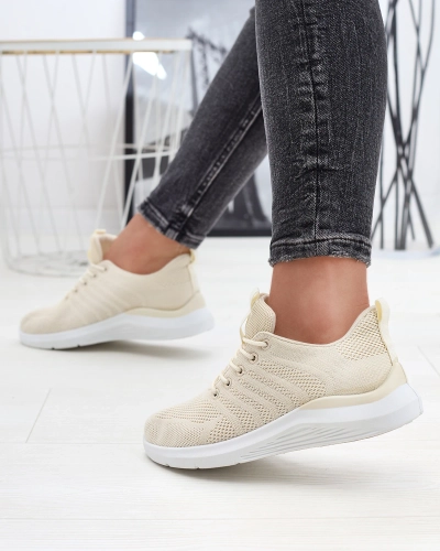 Pantofi sport din material textil pentru femei Cream Bofia - Încălțăminte