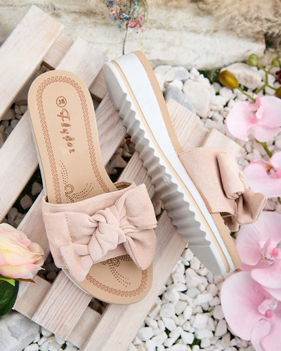 Royalfashion Șlapi de damă cu fundiță Erinner