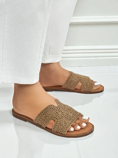 Rpyalfashion Sandale de damă cu bareta decorativă Braida