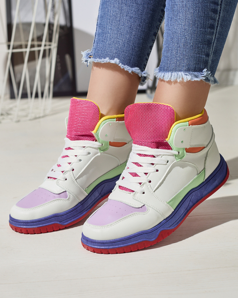 Adidași sport pentru femei de culoare alb-mentă Aopp- Footwear