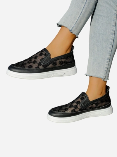 Royalfashion Mocasini cu plasă pentru femei cu flori Emzos