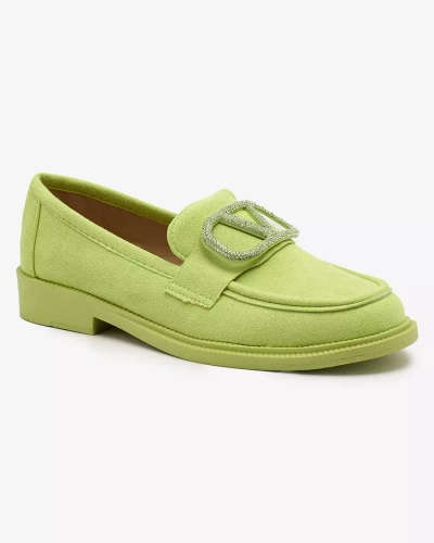 Royalfashion Mocasini de damă verde lime cu ornament Fogras