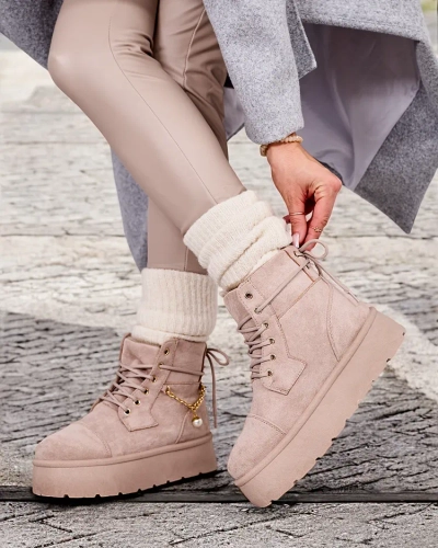 Royalfashion Cizme Woruces cu șireturi pentru femei