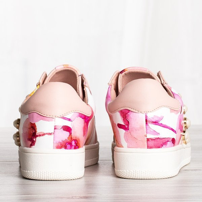 Różowe buty sportowe z ozdoba Balada - Obuwie