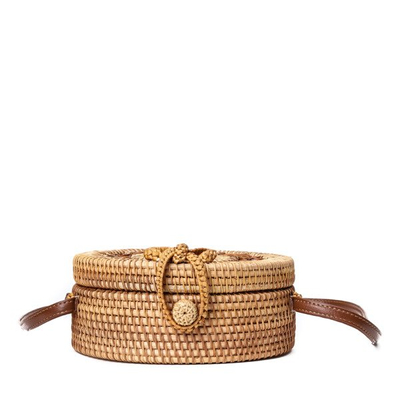 Mała torebka wiklinowa typu kuferek - Torebki