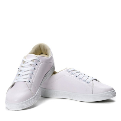 Białe tenisówki z haftem w kwiaty Joy- Obuwie