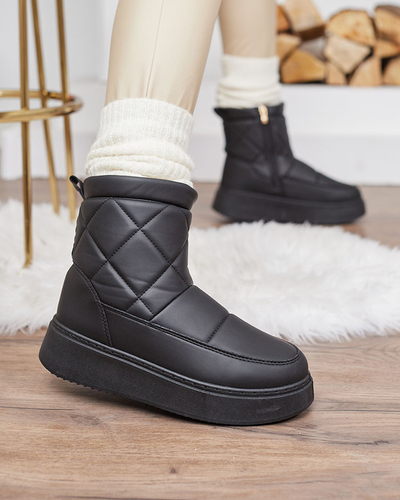 Royalfashion Negru cizme de damă a'la cizme de zăpadă Kacecica