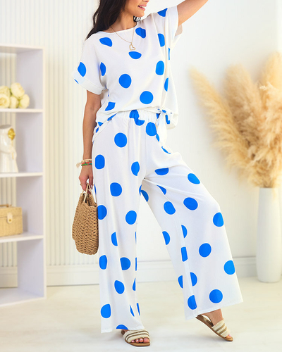 Royalfashion Set de mazăre pentru femei alb cobalt