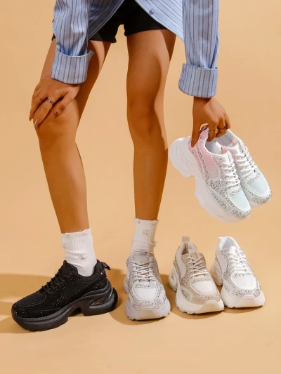 Sneakerii sportive Royalfashion pentru femei cu strasuri Bloss