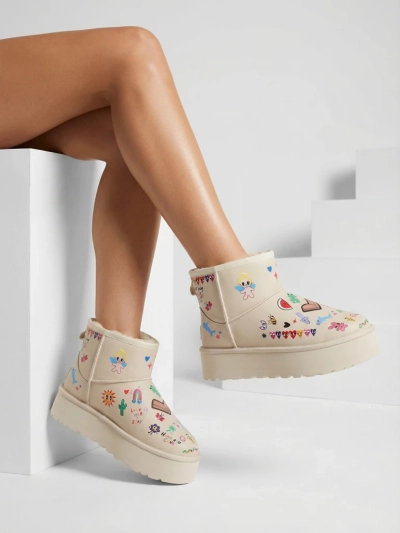 Ghete scurte de iarnă pentru femei Royalfashion cu stickere Hanaga