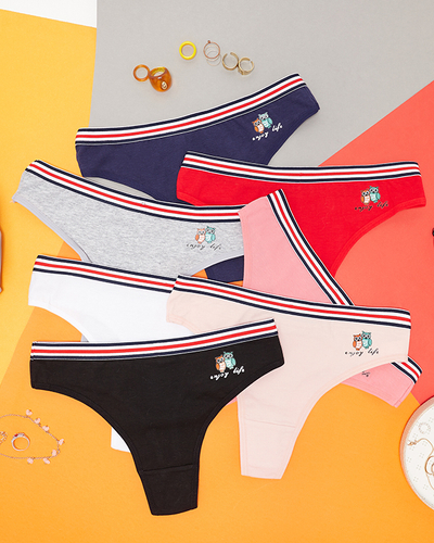 Set tanga dama monocolor 7 / pachet - Lenjerie intima