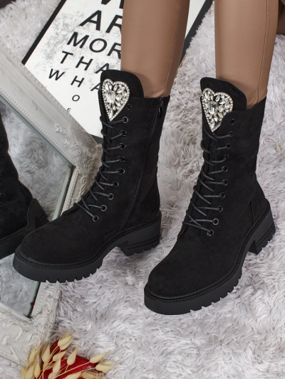 Botine Dama Luna Negre Piele Elegante de Toamnă