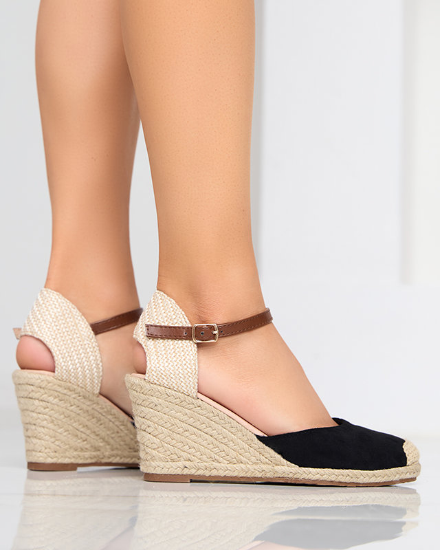 Sandale cu pană de damă din piele ecologică Toleka - Pantofi