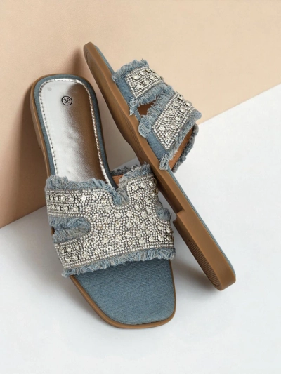 Royalfashion Papuci de damă cu strasuri CrystalEase
