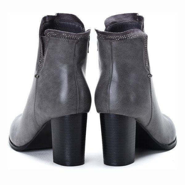 Szare botki na słupku Maddison - Obuwie