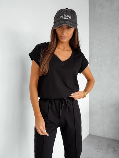 Set casual din bumbac pentru femei Royalfashion cu mâneci scurte