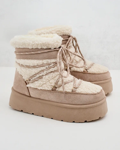 Royalfashion Cizme de zăpadă cu șiret pentru femei Evonie