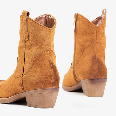 Brązowe botki a'la kowbojki Sahara - Obuwie