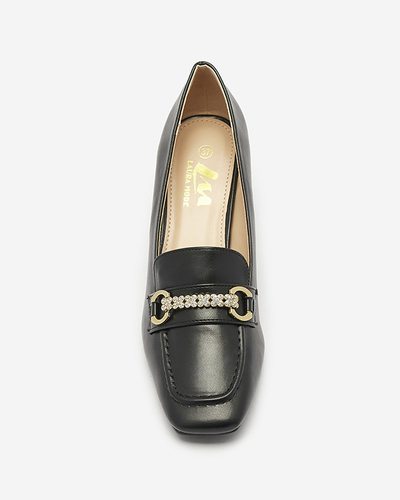 Pantofi negri stil mocasin pentru femei Kolalic- Footwear