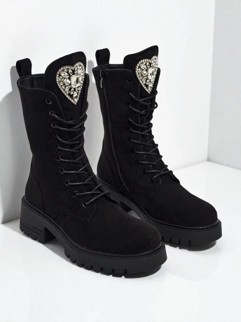 Botine Dama Luna Negre Piele Elegante de Toamnă