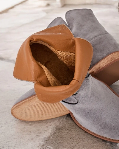 Ghete de glezna de tip cowboy Royalfashion pe o talpa acoperita Bluestone