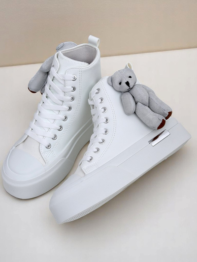 Royalfashion Adidași de damă tip high-top cu ursuleț Tedi