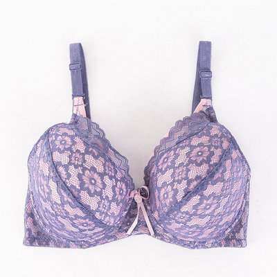 Sutien de dama din dantela violet si roz - Lenjerie intima