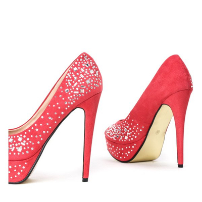 Różowe czółenka zdobione kamyczkami Bitssi - Obuwie