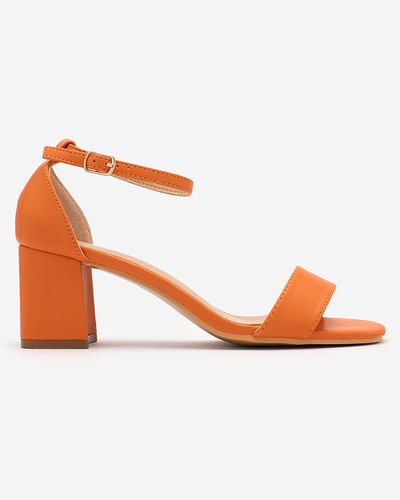 Royalfashion Orange Sandale cu toc mic Charm Steps pentru femei