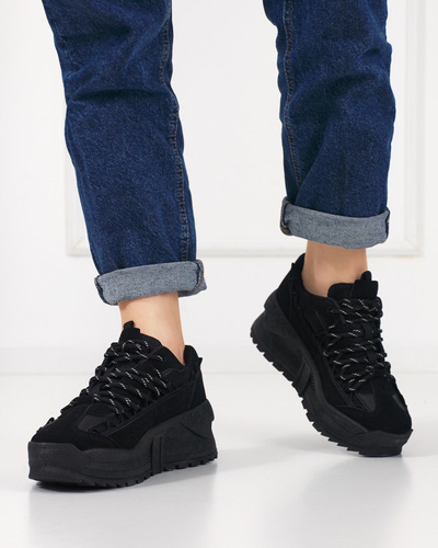 Pantofi sport de damă negri pantofi sport pe o pană de interior Neritis - Încălțăminte