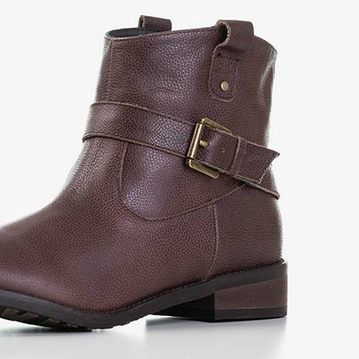 OUTLET Cizme de damă maro închis din piele naturală Kerga - Încălțăminte