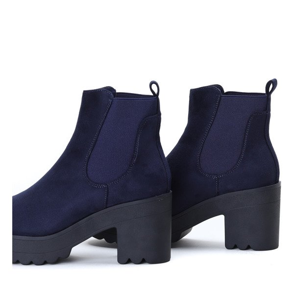 Granatowe botki na platformie Toana- Obuwie