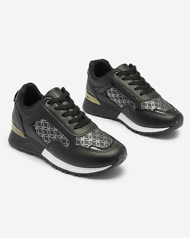 Pantofi sport cu șiret negru de damă Mnerio- Footwear