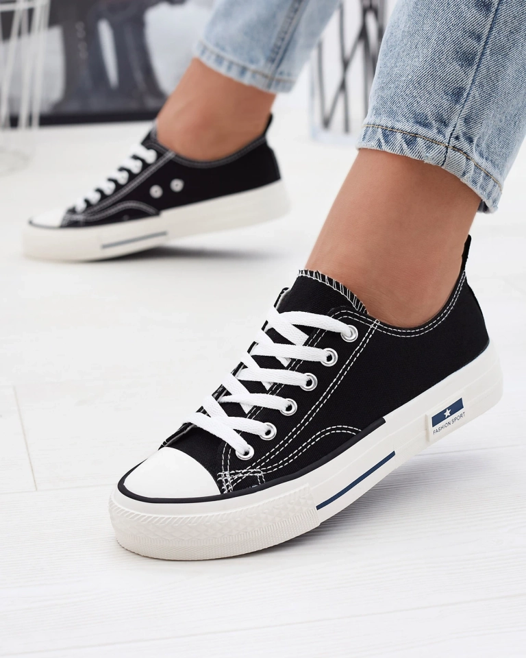 Adidași cu șiret pentru femei negri Cerity - Încălțăminte