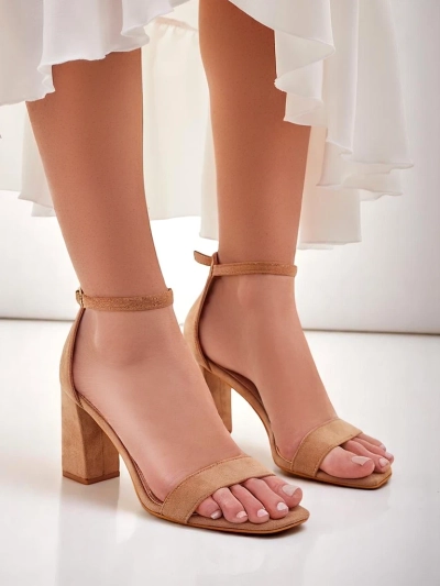 Sandale ecologice din suede pentru femei Royalfashion Qwadrat
