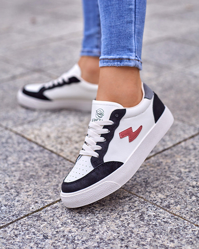 OUTLET Tenisi sport dama alb - negri Rozzuci- Pantofi