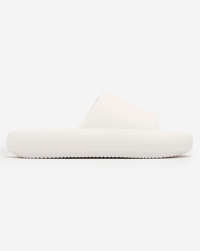 Royalfashion Șlapi de cauciuc albi pentru femei cu ștanțare Okeris