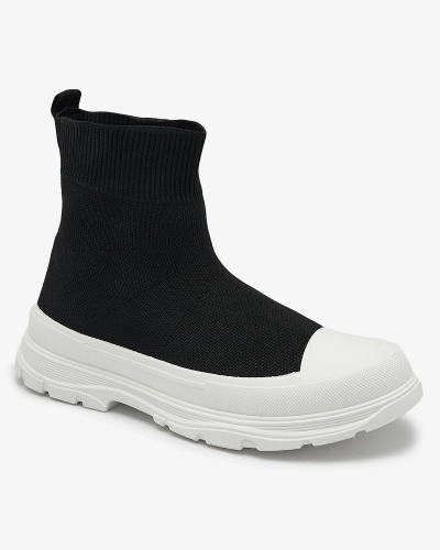 Negru pantofi de sport de damă înalți slip-on a'la sneakers Vertiks - Încălțăminte