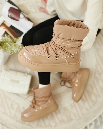 Royalfashion Cizme de zăpadă slip-on pentru femei de culoare maro Dabenda